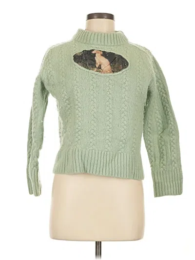 Pre-owned Lingua Franca Wool Pullover Sweater In Green