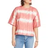 Lini Andie Tee Womens Tie-die Crew Neck Crop Top In Multi