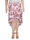 Lini Meagan Womens Floral Ruffled Midi Skirt In Multi