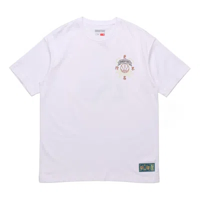 Li-ning Badfive Basketball Series Printing Sports Short Sleeve 'white' In Red