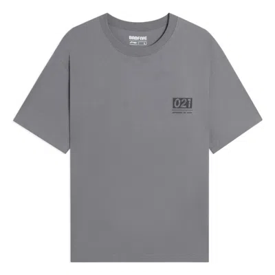 Li-ning Badfive Graphic Loose Fit T-shirt 'grey' In Burgundy