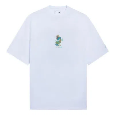 Li-ning Graphic Loose Fit T-shirt 'white' In Multi