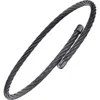 Link Up Adjustable Stainless Steel Cable Bracelet In Black