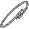 Link Up Adjustable Stainless Steel Cable Bracelet In Metallic
