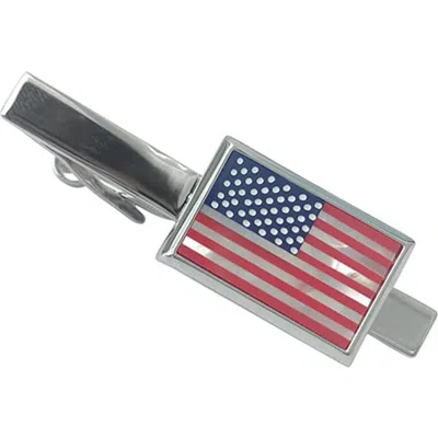 Link Up American Flag Mother Of Pearl Tie Bar In Multi