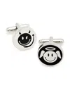 Link Up Angel & Devil Smiley Face Cufflinks In Black