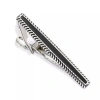 Link Up Black Obsidian Deco Framed Short Tie Bar In Metallic
