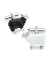 Link Up Black Sheep & White Sheep Cufflinks In Black And White