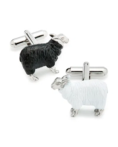 Link Up Black Sheep & White Sheep Cufflinks In Black And White