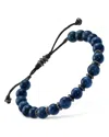 Link Up Gemstone Beads With Alternating Accent Spacers Pull Cord Bracelet In Blue