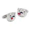 Link Up Bulldog With Cigar Cufflinks In Metallic