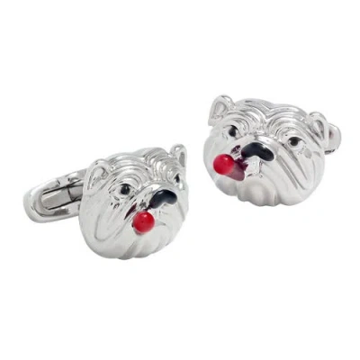 Link Up Bulldog With Cigar Cufflinks In Metallic