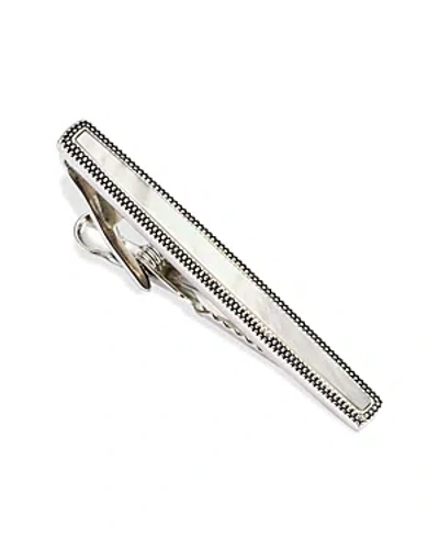 Link Up Dotted Frame Mother Of Pearl Strip Short Tie Bar In White