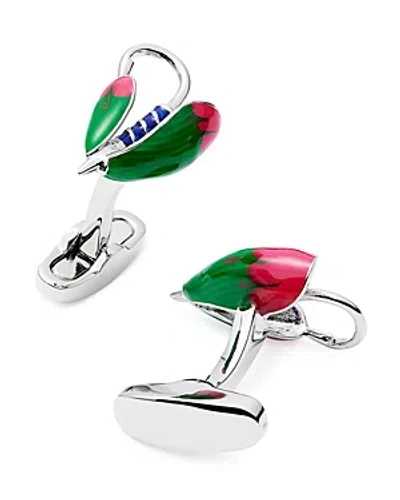 Link Up Feather Fly Fishing Cufflinks In Green