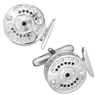 Link Up Fly Fishing Reel Cufflinks In Metallic