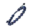 Link Up Gemstone Beads With Alternating Accent Spacers Pull Cord Bracelet In Blue