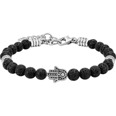 Link Up Hamsa & Beaded Bracelet In Black