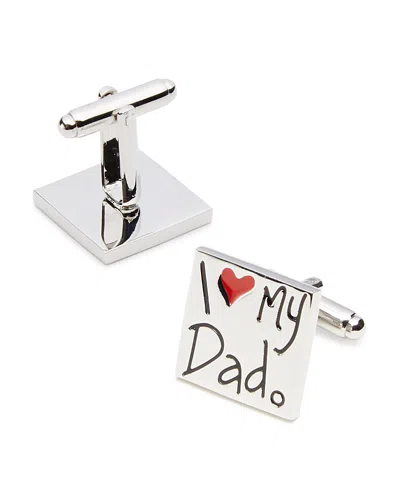Link Up I Heart My Dad Square Cufflinks In Silver