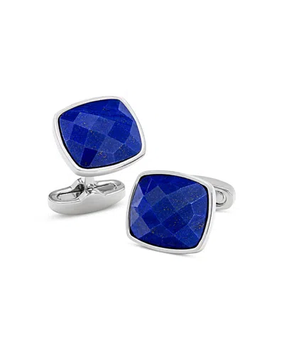 Link Up Men's Facet Square Gem Cufflinks In Blue