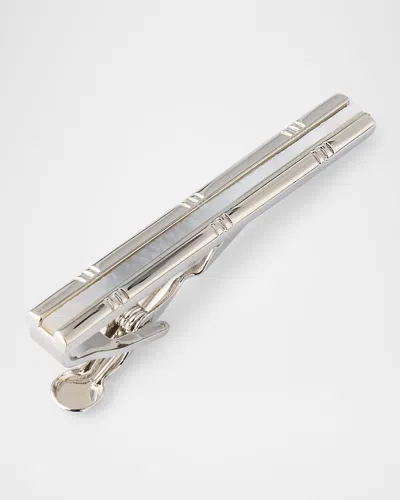 Link Up Men's Mother Of Pearl Inlay Tie Bar In White