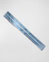 Link Up Men's Mother-of-pearl Stripe Tie Bar In Blue