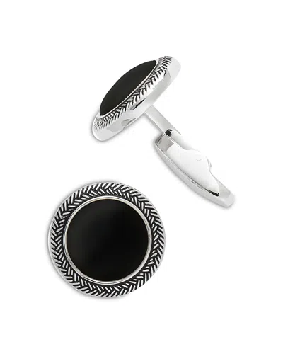 Link Up Men's Round With Braided Border Cufflinks In Multi