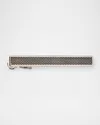 Link Up Men's Textured Brass Tie Bar In Silver