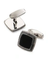 Link Up Onyx Soft Square Cufflinks In Onyx