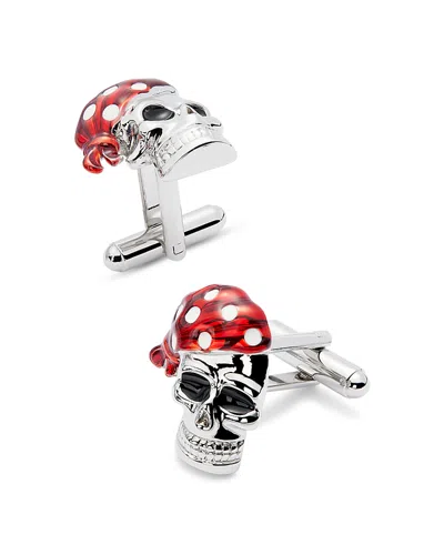 Link Up Pirate Skull Cufflinks In Metallic