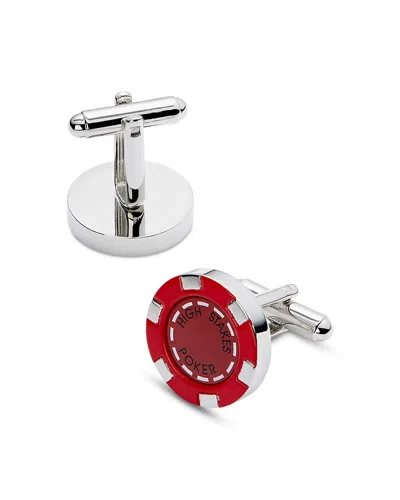 Link Up Poker Chip Cufflinks In Metallic