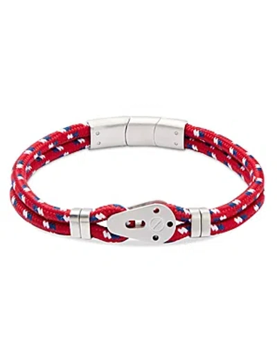 Link Up Sailing Pulley Nylon Cord Bracelet In Red