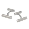 Link Up Silver Tone Bar Cufflinks In Metallic