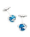 Link Up Spinning Globe Cufflinks In Blue