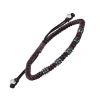Link Up Stainless Steel Beads On Nylon Pull Cord In Black