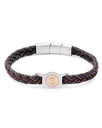 Link Up Men's Braided Leather & Nylon Two-tone Bracelet In Neutral
