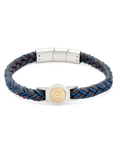 Link Up Men's Stainless Steel & Leather Braided Two-tone Bracelet In Neutral
