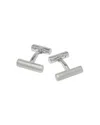 Link Up Men's Rhodium-plated Brass Bar Cufflinks In Silver