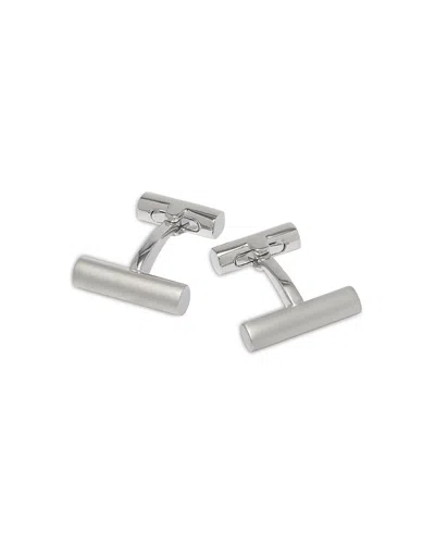 Link Up Men's Rhodium-plated Brass Bar Cufflinks In Silver