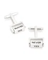 Link Up Yes/no/maybe Spinner Cufflinks In Silver