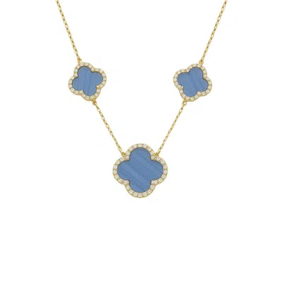 Linked By Mkf Arden Necklace (green) In Blue