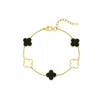 Linked By Mkf Blake Link Bracelet (onyx Mix) In Gold