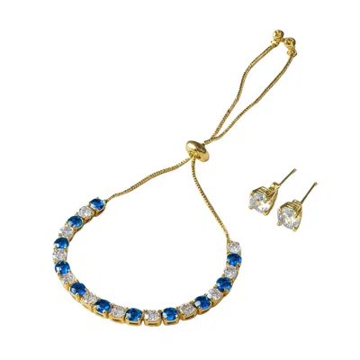 Linked By Mkf Devon Stud Set In Blue