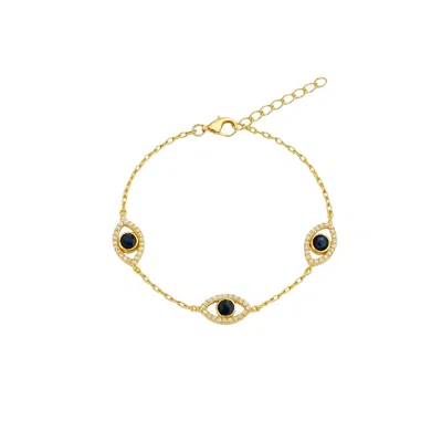 Linked By Mkf Iris Stone Bracelet (emerald) In Blue