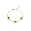 Linked By Mkf Iris Stone Bracelet (emerald) In Green