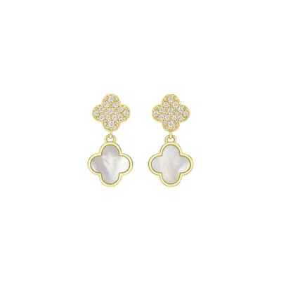 Linked By Mkf Lustre Pearl Drop Earrings In Silver