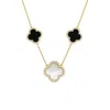 Linked By Mkf Maren Necklace (pearl + Onyx) In Gold