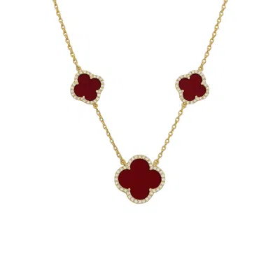 Linked By Mkf Maren Necklace (pearl + Onyx) In Red