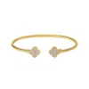 Linked By Mkf Pavé Clover Cuff In Silver