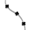Linked By Mkf Rome Enamel Bracelet In Black