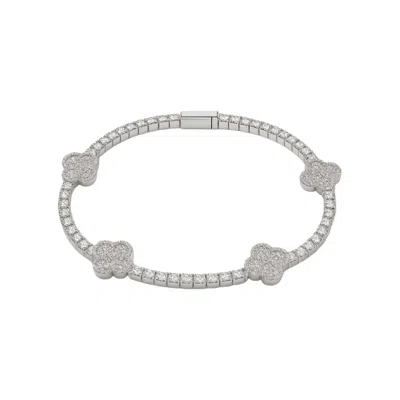 Linked By Mkf Rome Enamel Bracelet In Silver